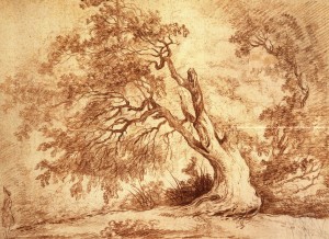 Study of a tree with figure